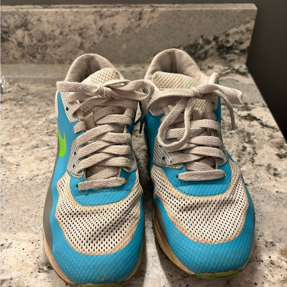 Blue and White Nike Airmax Shoes